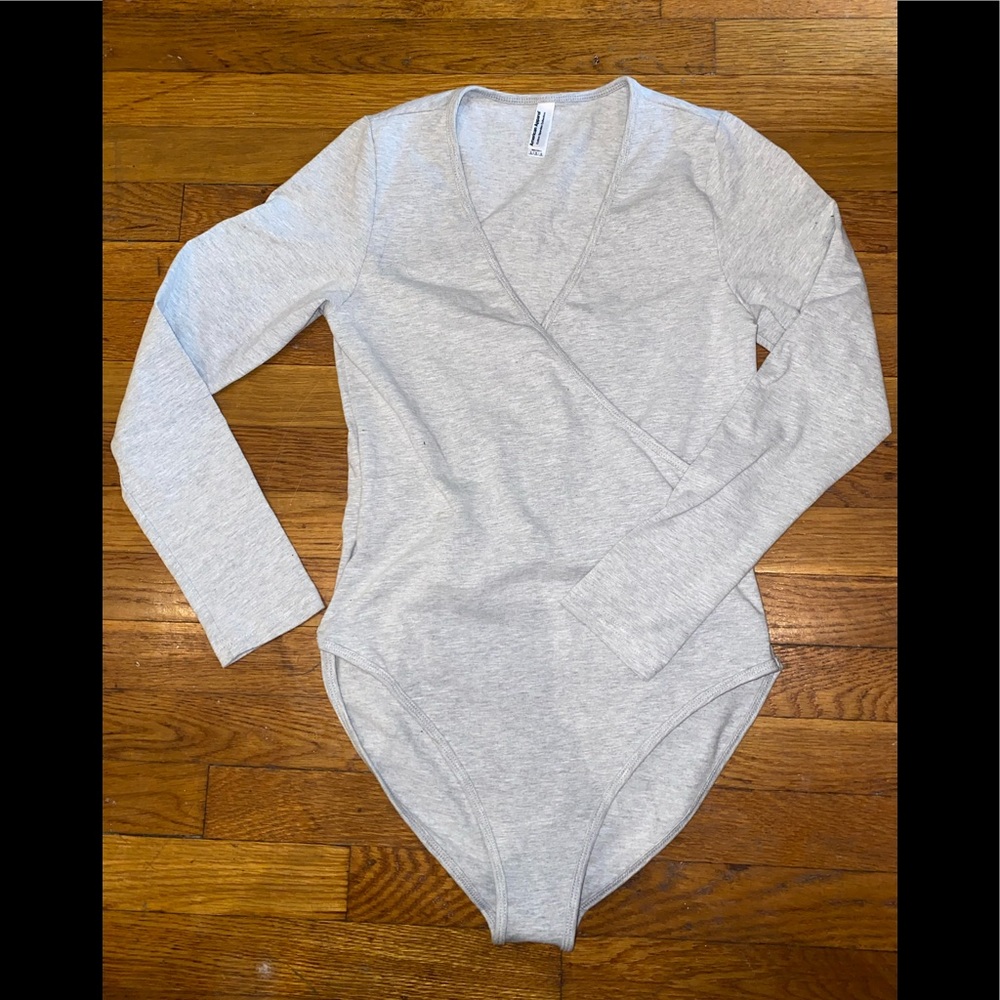 American Apparel cotton cross v bodysuit